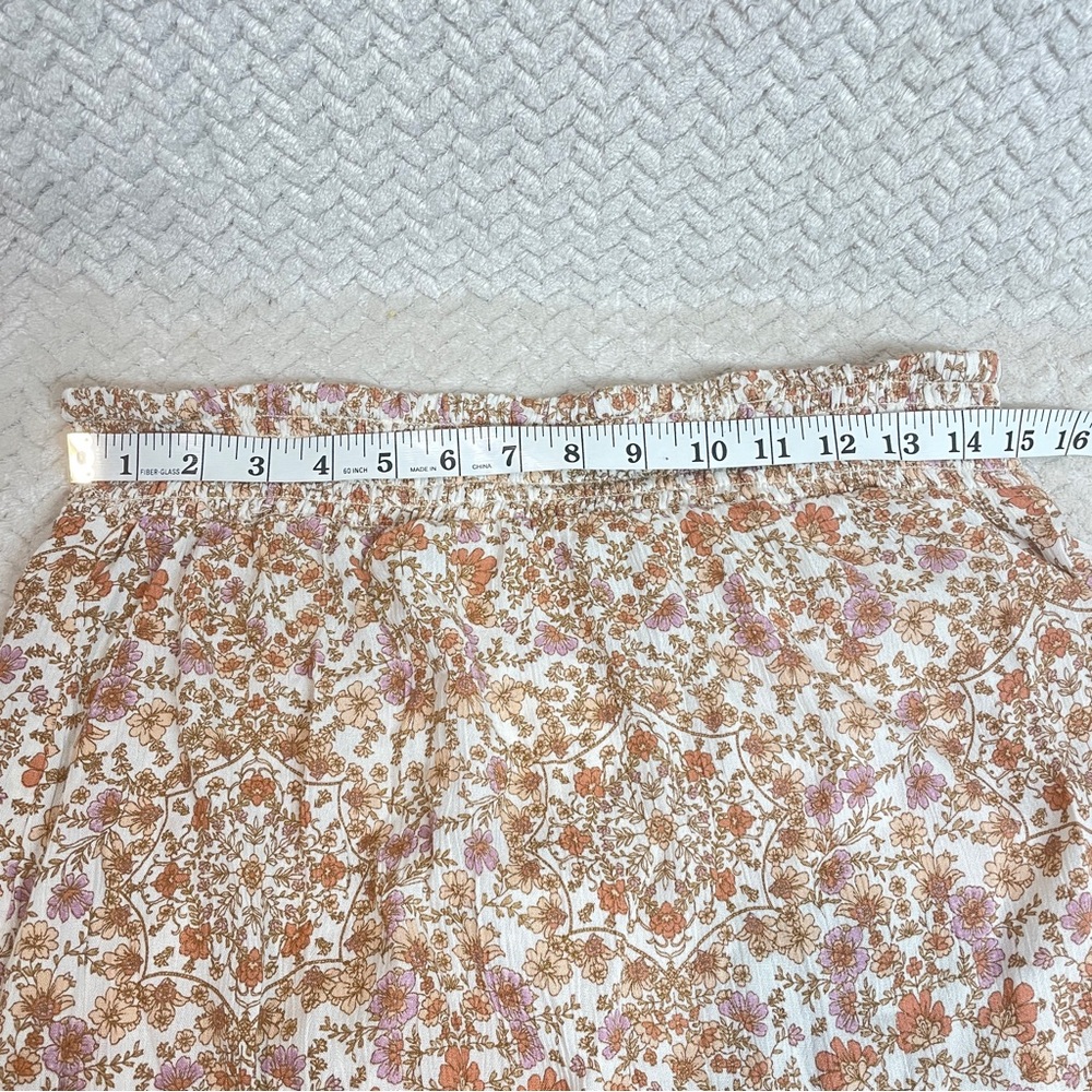 Pink Rose Cottagecore Floral HighLow Smocked Maxi Skirt large Boho Y2K Fairycore - Picture 4 of 6